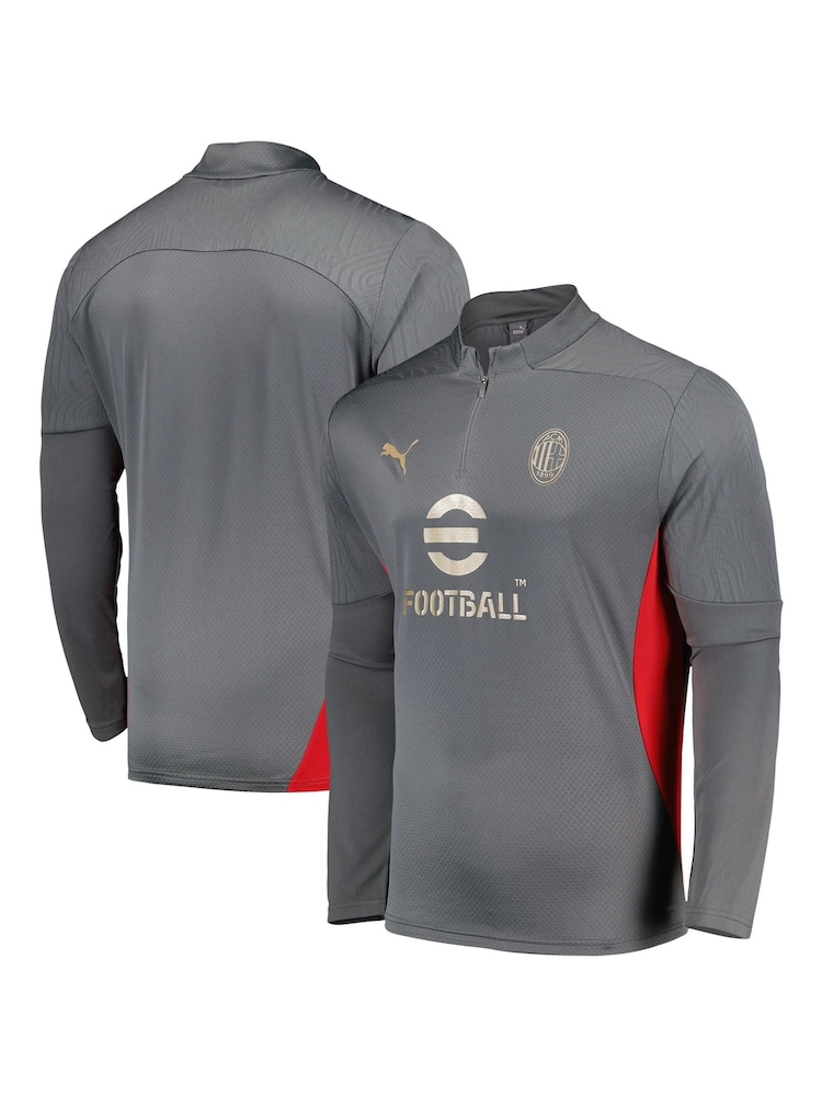 Puma Grey AC Milan Training 1/4 Zip Top - Image 1 of 3