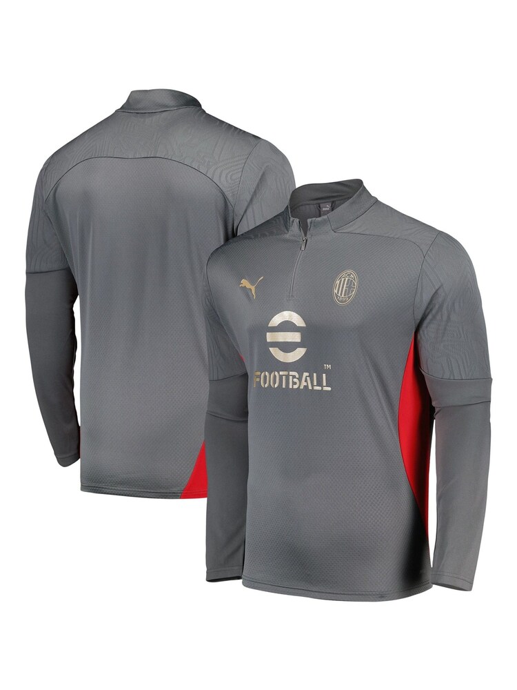 Puma Grey AC Milan Training 1/4 Zip Top - Image 1 of 3 Puma Grey AC Milan Training 1/4 Zip Top - Image 1 of 3