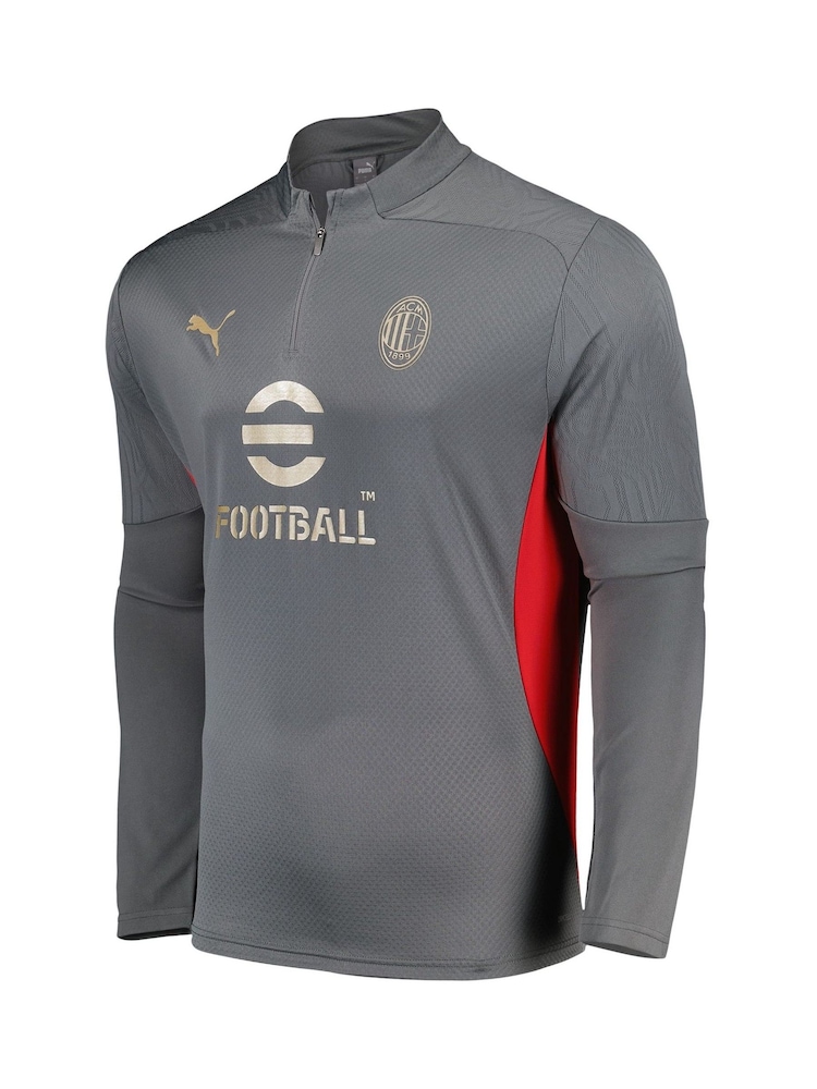 Puma Grey AC Milan Training 1/4 Zip Top - Image 2 of 3