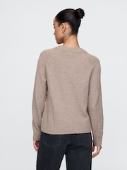 Gap Light Brown CashSoft Textured Crew Neck Jumper - Image 2 of 5