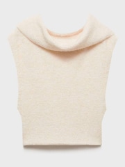 Mango Cream Drap Neck Top - Image 5 of 6