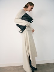 Mango Cream Asymetric Knitted Skirt - Image 3 of 6