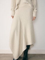 Mango Cream Asymetric Knitted Skirt - Image 4 of 6