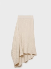 Mango Cream Asymetric Knitted Skirt - Image 5 of 6