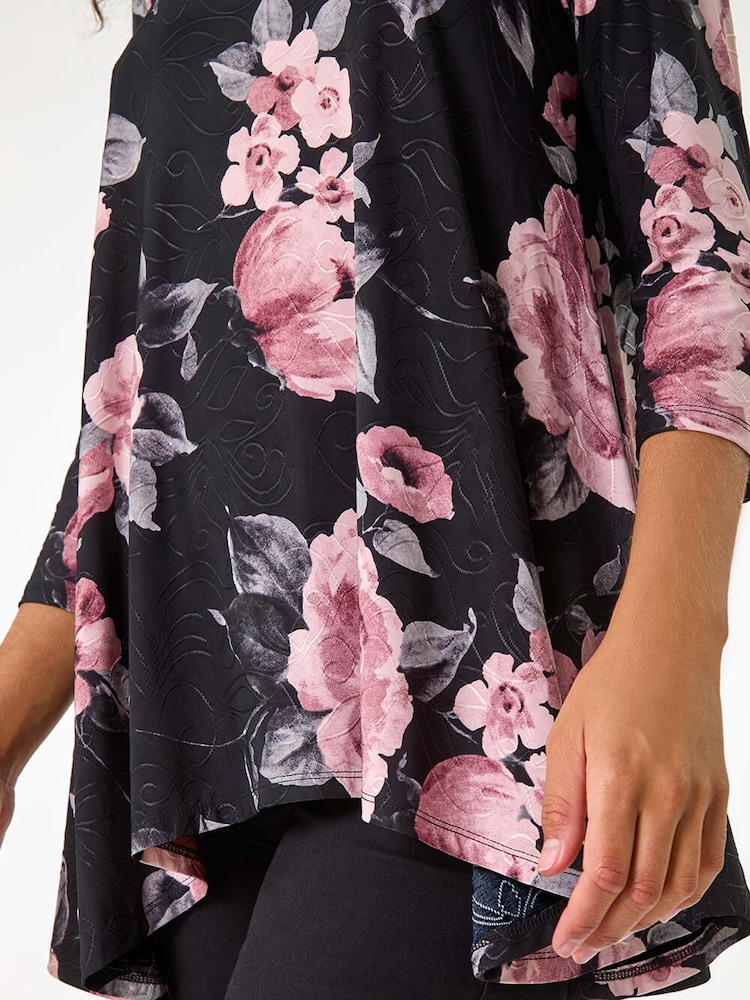 Roman Pink Jacquard Floral Tunic - Image 6 of 6