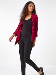 Roman Black Pocket Detail Stretch Ponte Trousers - Image 2 of 5