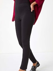 Roman Black Pocket Detail Stretch Ponte Trousers - Image 4 of 5
