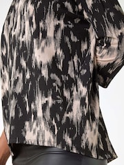 Roman Black Abstract Print Stretch Jersey Top - Image 6 of 6