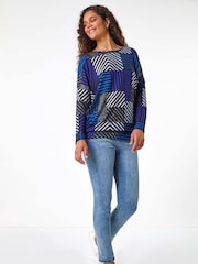 Azul - Roman Contrast Stripe Top - Imagen 2 de 5