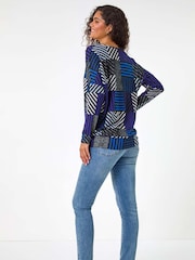 Azul - Roman Contrast Stripe Top - Imagen 3 de 5