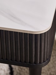 Julian Bowen White Marble Black Louis Fluted Coffee Table With 2 Drawers - Image 10 of 14