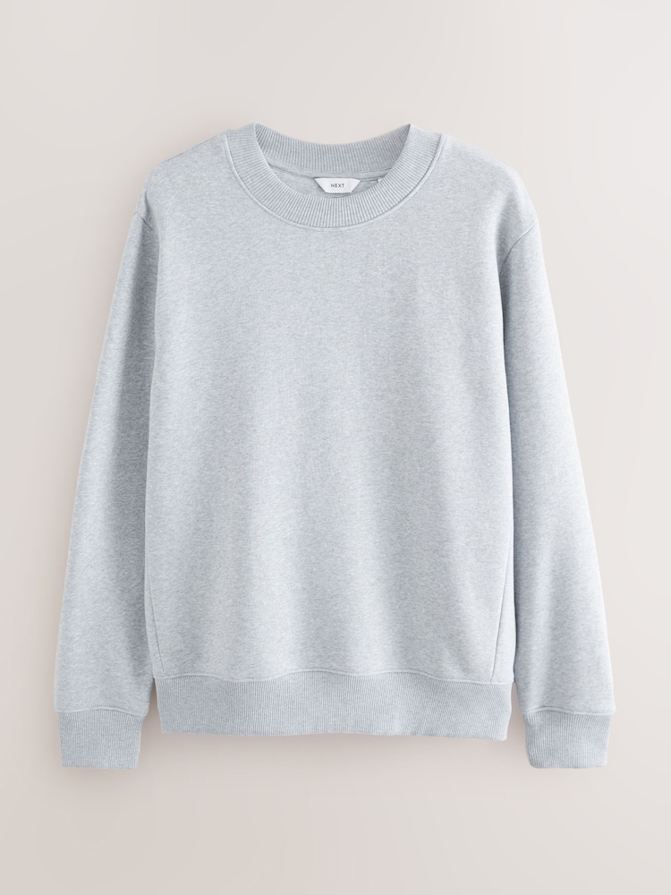 Black/Navy Blue/ Grey Marl Jersey Crew Sweatshirt 3 Pack - Image 10 of 14