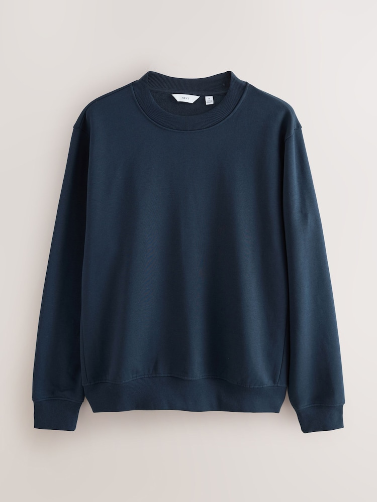 Black/Navy Blue/ Grey Marl Jersey Crew Sweatshirt 3 Pack - Image 11 of 14