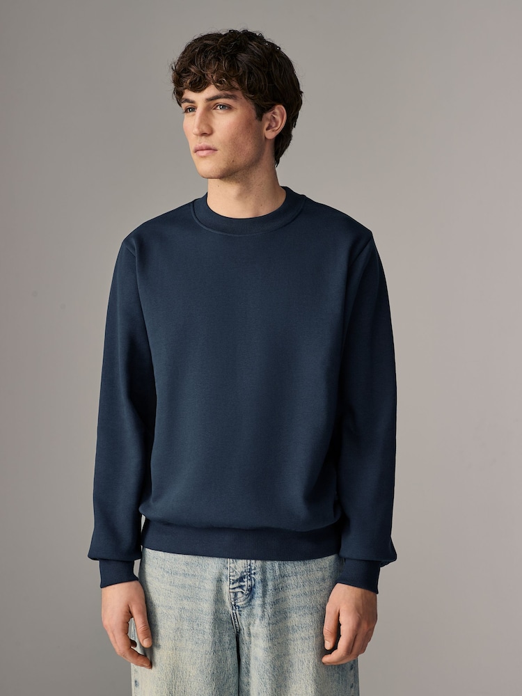Noir/bleu marine Bleu/ Gris chinée - Jersey Col rond Sweat-shirt 3 Pack - Image 2 de 14