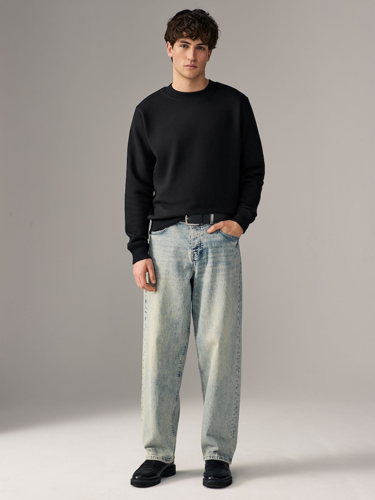 Black/Navy Blue/ Grey Marl Jersey Crew Sweatshirt 3 Pack - Image 7 of 14