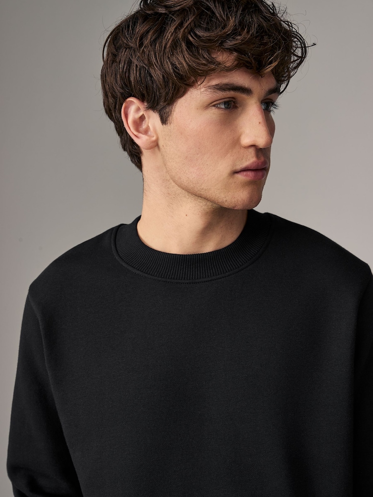 Black/Navy Blue/ Grey Marl Jersey Crew Sweatshirt 3 Pack - Image 8 of 14