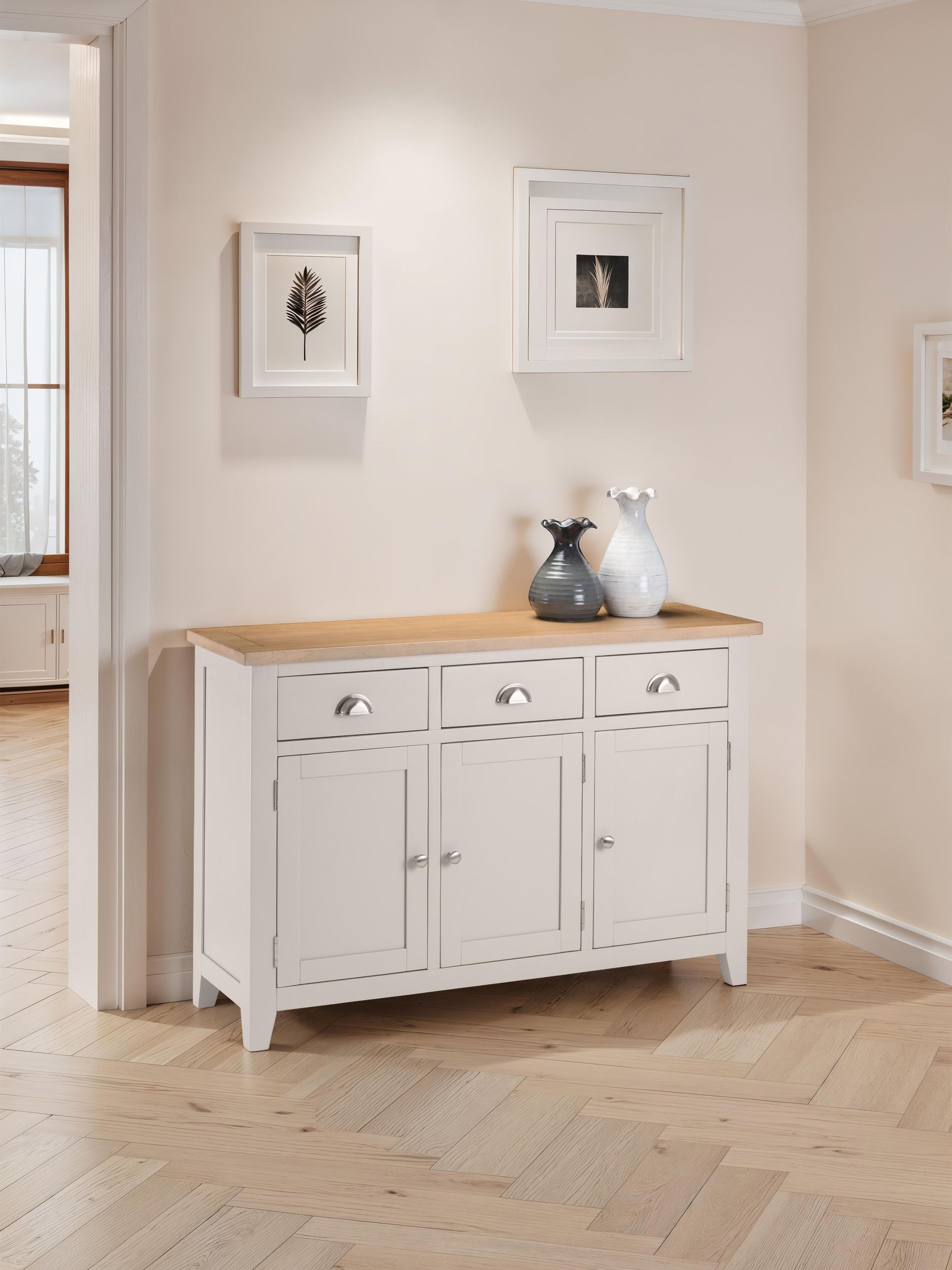 Julian Bowen Richmond Grey and Oak Sideboard Assembled - Image 7