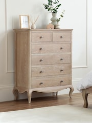 Julian Bowen Limed Oak Camille 4 + 2 6 Drawer Chest - Image 1 of 5