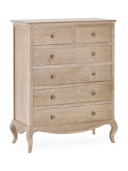 Julian Bowen Limed Oak Camille 4 + 2 6 Drawer Chest - Image 3 of 5