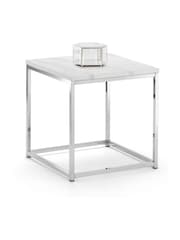 Julian Bowen White Marble Chrome Scala Marble Effect Top Lamp Table - Image 2 of 3