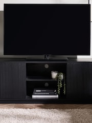 Julian Bowen Black Louis Fluted TV Unit - Image 1 of 10