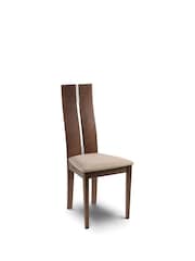 Julian Bowen Walnut Cream Brushed Metal Cayman Chairs Set Of 2 - Image 2 of 4