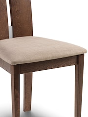 Julian Bowen Walnut Cream Brushed Metal Cayman Chairs Set Of 2 - Image 4 of 4