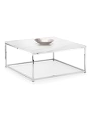 Julian Bowen White Marble Chrome Scala Marble Effect Top Coffee Table - Image 2 of 3
