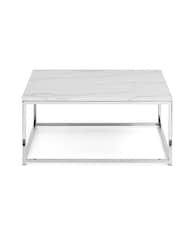 Julian Bowen White Marble Chrome Scala Marble Effect Top Coffee Table - Image 3 of 3