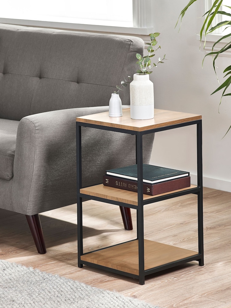 Julian Bowen Sonoma Oak Tribeca Tall Narrow Side Table - Image 1 of 5
