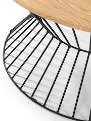Julian Bowen Euro Oak Black Jersey Round Wire Coffee Table - Image 5 of 5