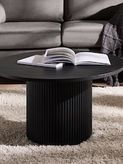 Julian Bowen Black Louis Fluted Round Coffee Table - Image 1 of 8
