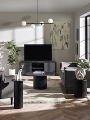 Julian Bowen Black Louis Fluted Round Coffee Table - Image 2 of 8