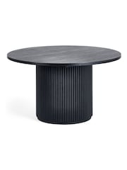 Julian Bowen Black Louis Fluted Round Coffee Table - Image 3 of 8