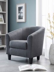 Julian Bowen Slate Grey Hugo Tub Chair - Image 1 of 2