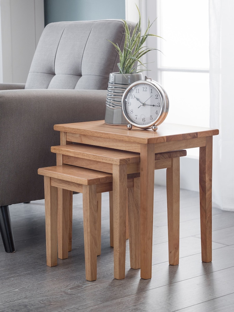Julian Bowen Light Oak Cleo Nest Of Tables - Image 1 of 6