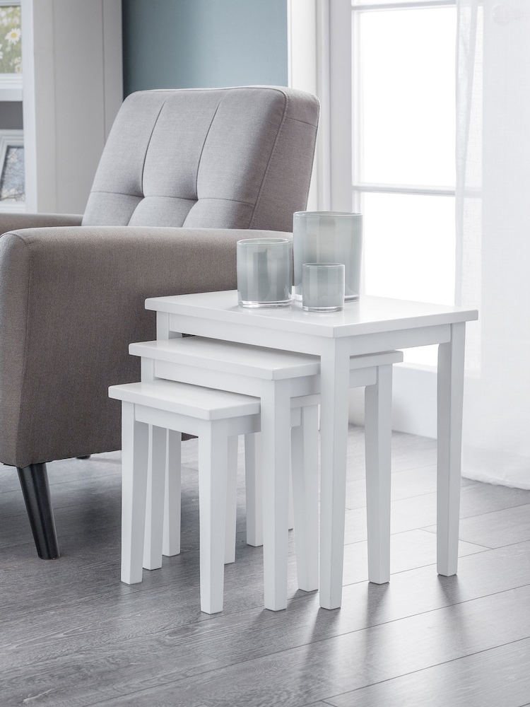 Julian Bowen Pure White Cleo Nest Of Tables - Image 1 of 2