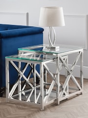 Julian Bowen Silver Miami Nest Of Tables - Image 1 of 6