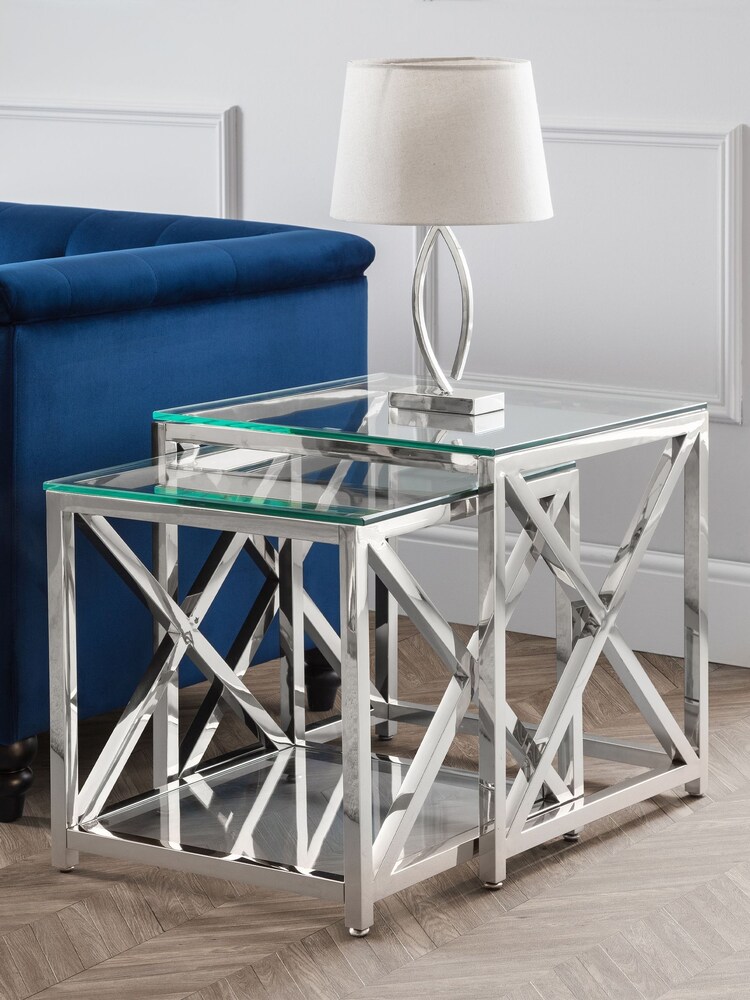 Julian Bowen Silver Miami Nest Of Tables - Image 1 of 6