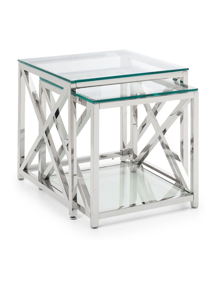 Julian Bowen Silver Miami Nest Of Tables - Image 2 of 6