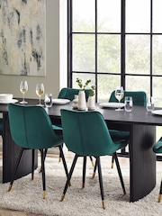 Julian Bowen Black Louis Fluted Extending Dining Table - Image 1 of 13