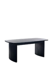 Julian Bowen Black Louis Fluted Extending Dining Table - Image 2 of 13