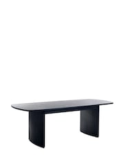Julian Bowen Black Louis Fluted Extending Dining Table - Image 4 of 13