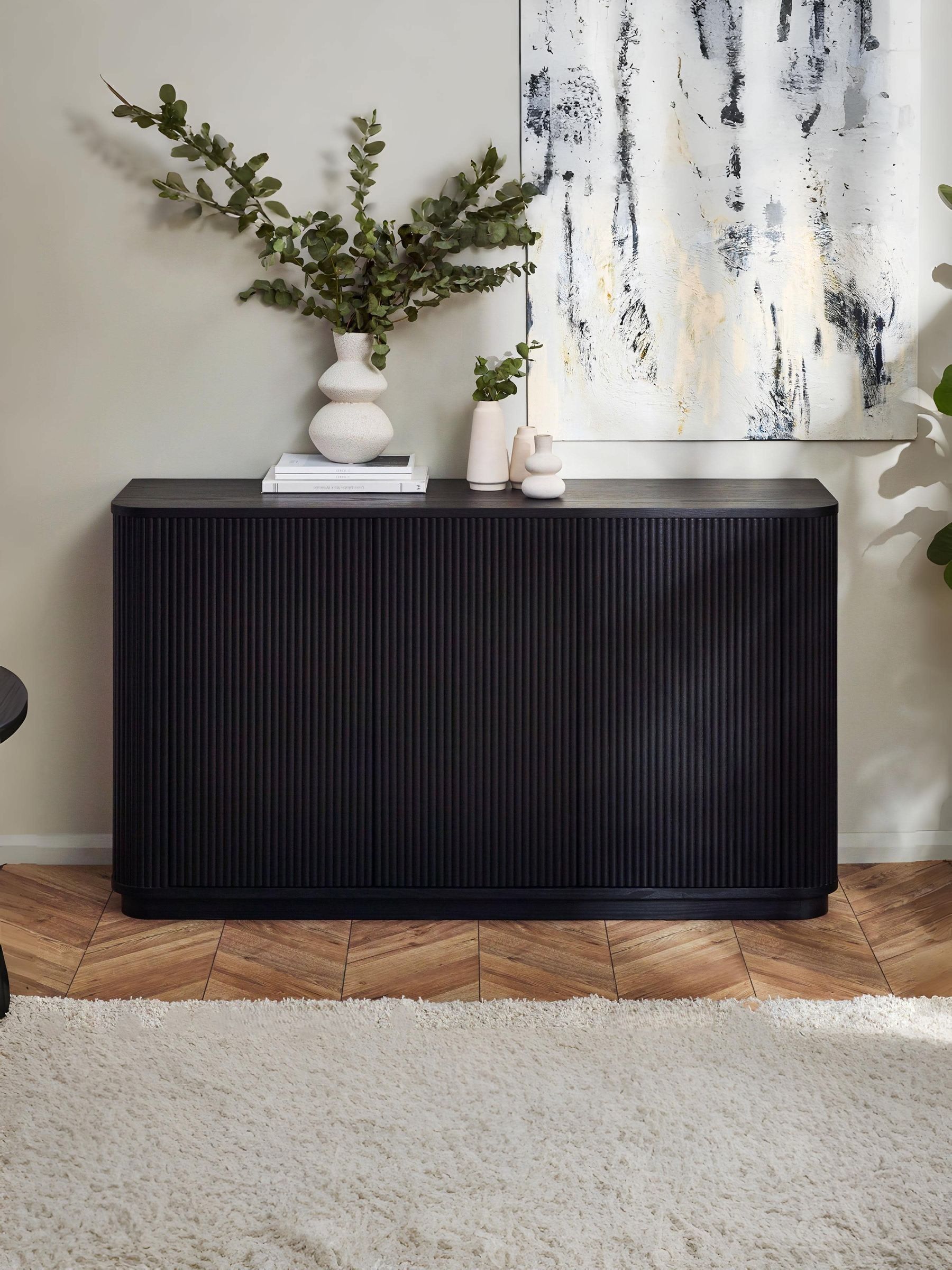 Julian Bowen Louis 3 Door Black Fluted Sideboard - Image 6