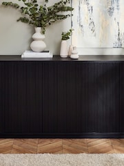 Julian Bowen Black Louis Fluted Sideboard - Image 1 of 13