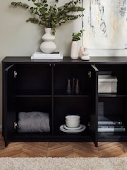 Julian Bowen Black Louis Fluted Sideboard - Image 2 of 13