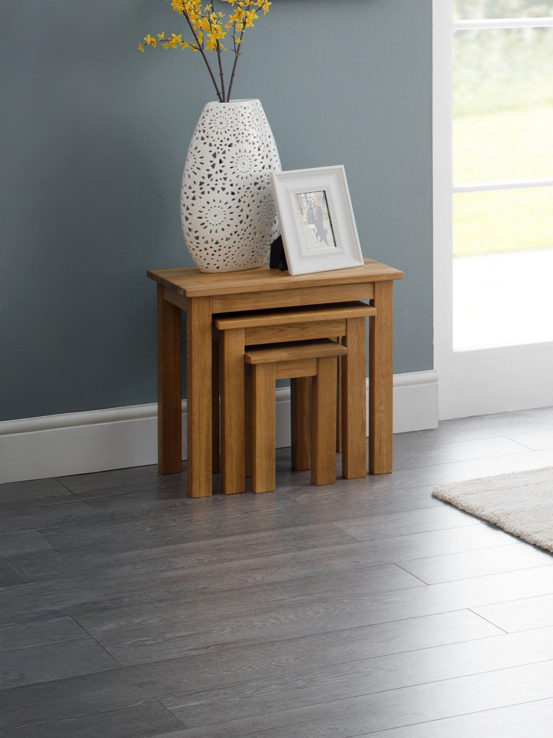Julian Bowen Unisex Light Oak Coxmoor Nest Of Side Tables In Size 3 - Image 7