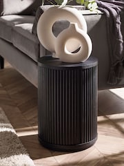 Julian Bowen Black Louis Fluted Side Table With Door - Image 1 of 11