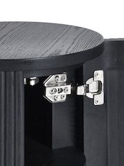 Julian Bowen Black Louis Fluted Side Table With Door - Image 10 of 11
