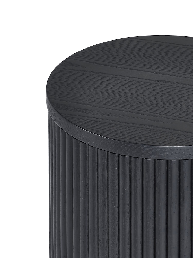 Julian Bowen Black Louis Fluted Side Table With Door - Image 11 of 11